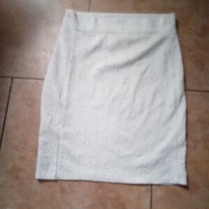 White Textured Skirt